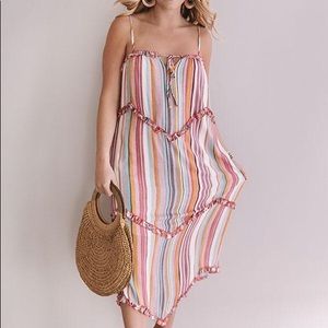 Rainbow Stripe Midi Dress